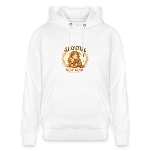 Stay Wild Stay Kind Punch Monkey Hug - Heavyweight Unisex Hoodie CRUISER by Stanley/Stella