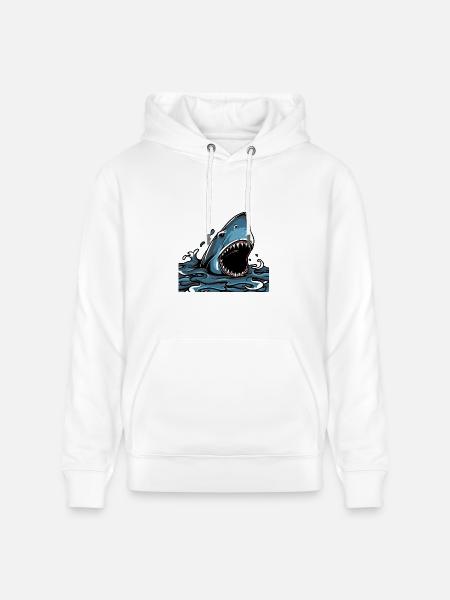 Shark Attack Splash - Heavyweight Unisex Hoodie CRUISER by Stanley/Stella - white