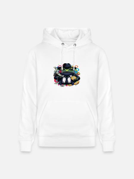 Bitcoin Frog Streetwear Art - Heavyweight Unisex Hoodie CRUISER by Stanley/Stella - white