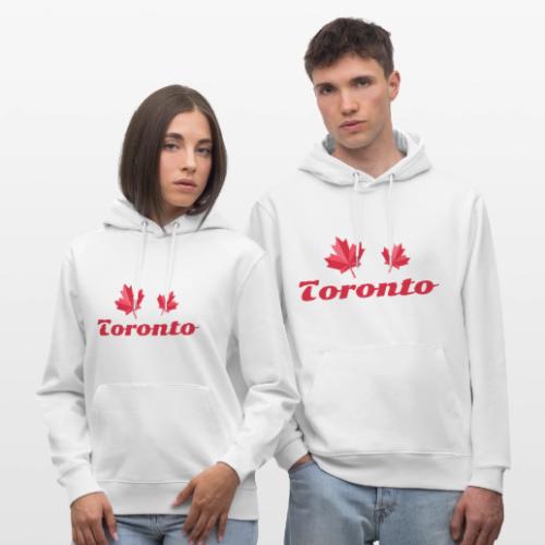 Toronto with two red maple leaves - Heavyweight Unisex Hoodie CRUISER by Stanley/Stella