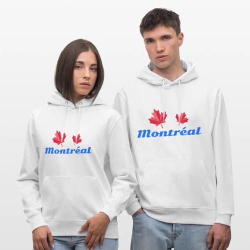 Montréal with two red maple leaves - Heavyweight Unisex Hoodie CRUISER by Stanley/Stella