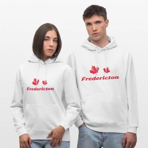 Fredericton with two red maple leaves - Heavyweight Unisex Hoodie CRUISER by Stanley/Stella