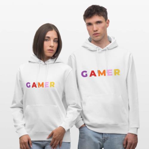 Multicolor GAMER Typography Design - Heavyweight Unisex Hoodie CRUISER by Stanley/Stella