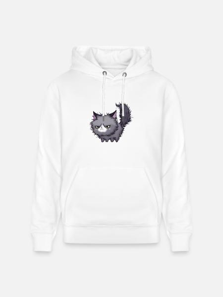 Grumpy Cat Messy Hair - Heavyweight Unisex Hoodie CRUISER by Stanley/Stella - white