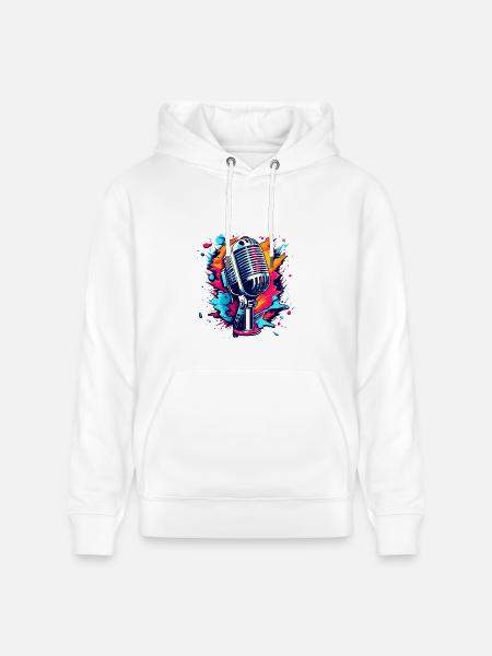 Colourful Microphone Splash - Heavyweight Unisex Hoodie CRUISER by Stanley/Stella - white
