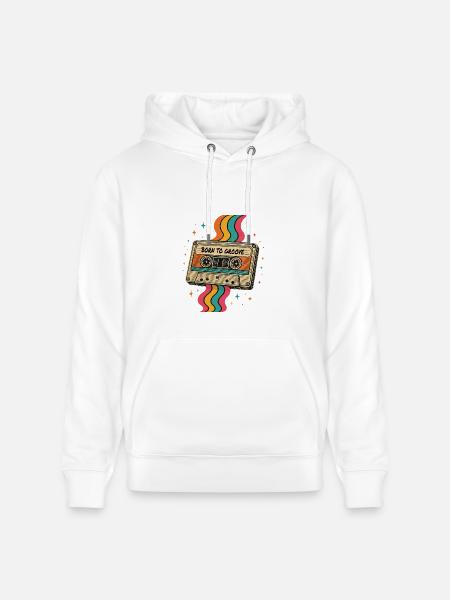 Vintage Boho Cassette Tape Design - Heavyweight Unisex Hoodie CRUISER by Stanley/Stella - white