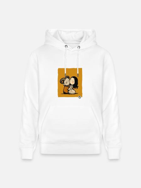 Rustic Ram Kiss Duo - Heavyweight Unisex Hoodie CRUISER by Stanley/Stella - white