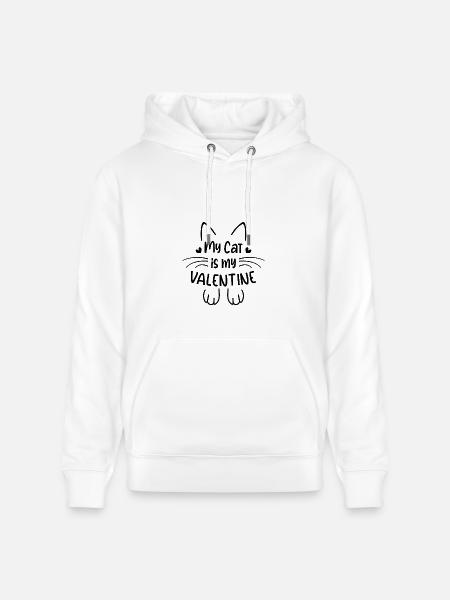 My Cat is My Valentines - Heavyweight Unisex Hoodie CRUISER by Stanley/Stella - white