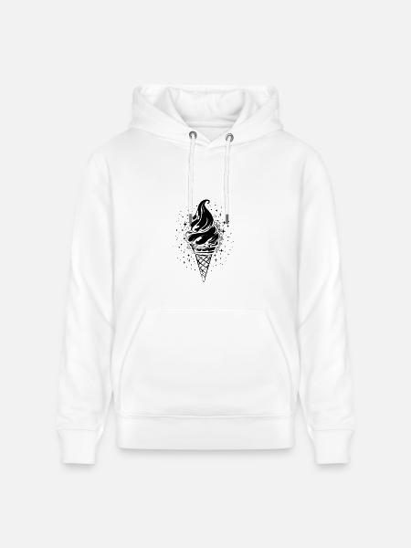 Ice Cream Cone Graphic - Heavyweight Unisex Hoodie CRUISER by Stanley/Stella - white