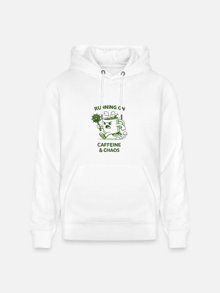 Running on Caffeine & Chaos - Heavyweight Unisex Hoodie CRUISER by Stanley/Stella - white