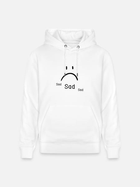 sad face - Heavyweight Unisex Hoodie CRUISER by Stanley/Stella - white