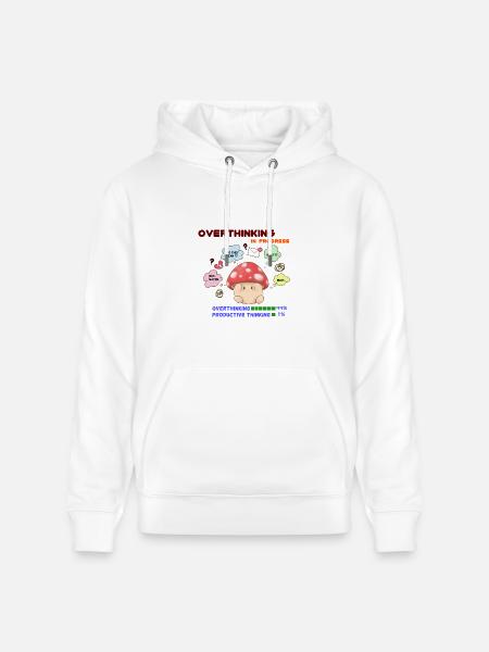Overthinking Mushroom In Progress - Heavyweight Unisex Hoodie CRUISER by Stanley/Stella - white