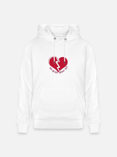 Broken HEARTED - Heavyweight Unisex Hoodie CRUISER by Stanley/Stella - white