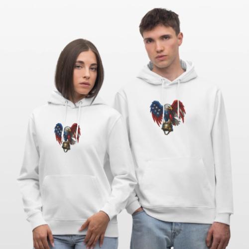 American Flag Bald Eagle - Helmet - Heavyweight Unisex Hoodie CRUISER by Stanley/Stella