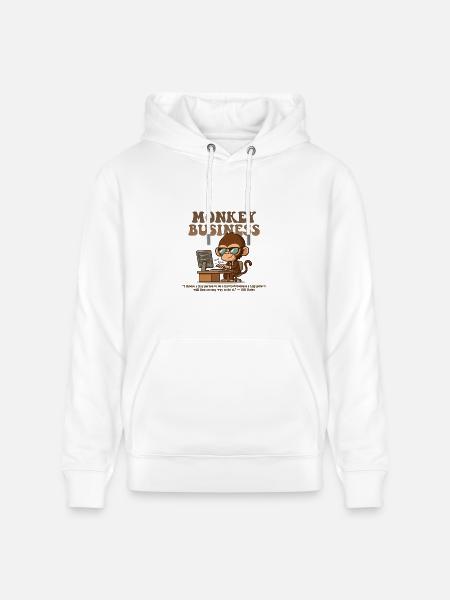 Monkey Business Aesthetic with Quote - Heavyweight Unisex Hoodie CRUISER by Stanley/Stella - white