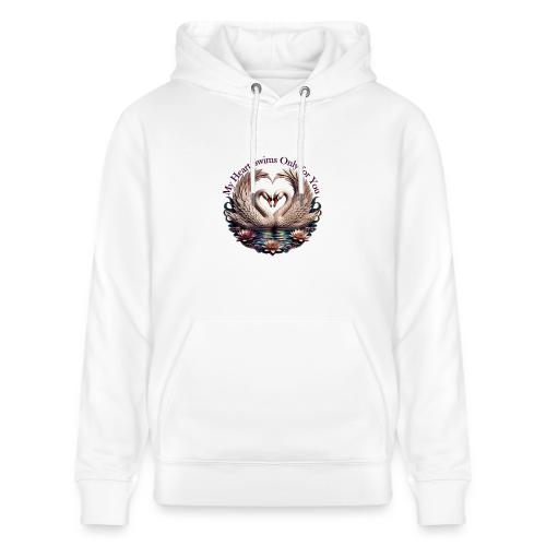 My Heart Swims Only for You Swan Heart T-Shirt - Heavyweight Unisex Hoodie CRUISER by Stanley/Stella