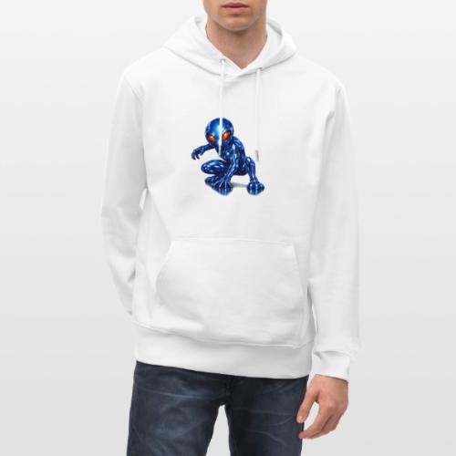 Blue Alien Crouch - Heavyweight Unisex Hoodie CRUISER by Stanley/Stella