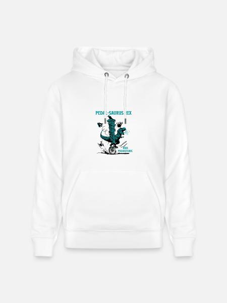 Pedal-Saurus Rex – Ride Prehistoric - Heavyweight Unisex Hoodie CRUISER by Stanley/Stella - white
