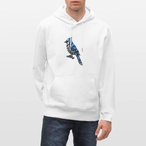 Silver Blue Jay on Perch - Heavyweight Unisex Hoodie CRUISER by Stanley/Stella