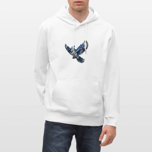 Silver Blue Jay in Flight - Heavyweight Unisex Hoodie CRUISER by Stanley/Stella