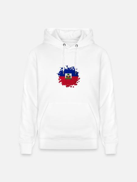 Haiti flags blob - Heavyweight Unisex Hoodie CRUISER by Stanley/Stella - white