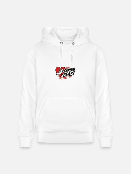 Cardio Beast Heartbeat Run Logo - Heavyweight Unisex Hoodie CRUISER by Stanley/Stella - white