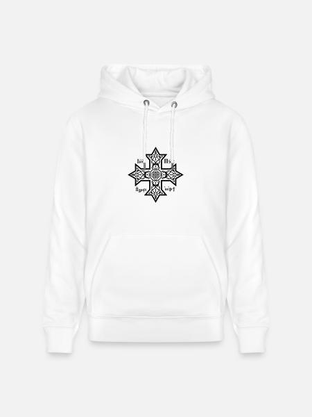 Coptic Cross Black Icon - Heavyweight Unisex Hoodie CRUISER by Stanley/Stella - white