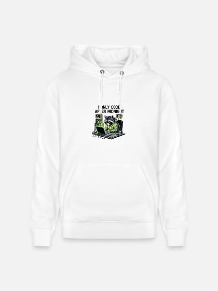 Midnight Coder Raccoon - Heavyweight Unisex Hoodie CRUISER by Stanley/Stella - white