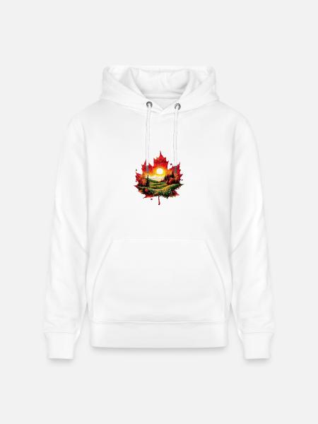 Autumn Maple Landscape - Heavyweight Unisex Hoodie CRUISER by Stanley/Stella - white