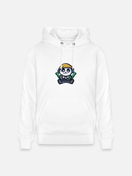 Panda Astronaut Gamer - Heavyweight Unisex Hoodie CRUISER by Stanley/Stella - white