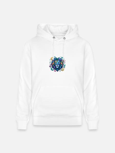 Vivid Circuit Lion Tech Art - Heavyweight Unisex Hoodie CRUISER by Stanley/Stella - white