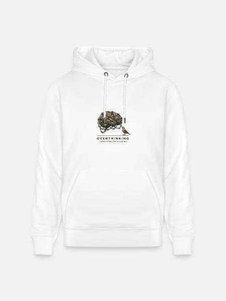 OverthinkinG Brain Barbed Wire - Heavyweight Unisex Hoodie CRUISER by Stanley/Stella - white