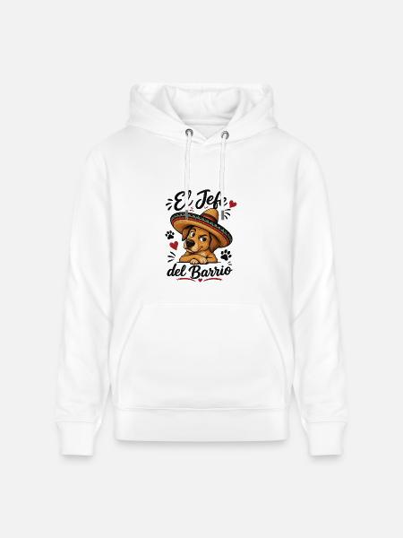 El Jefe del Barrio Dog - Heavyweight Unisex Hoodie CRUISER by Stanley/Stella - white
