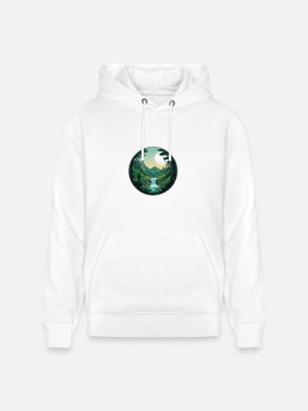 Moonlit Forest Valley - Heavyweight Unisex Hoodie CRUISER by Stanley/Stella - white