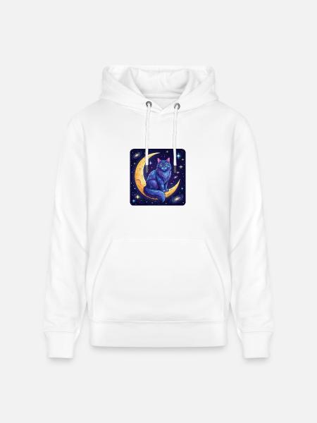Blue Moon Cat in Space - Heavyweight Unisex Hoodie CRUISER by Stanley/Stella - white