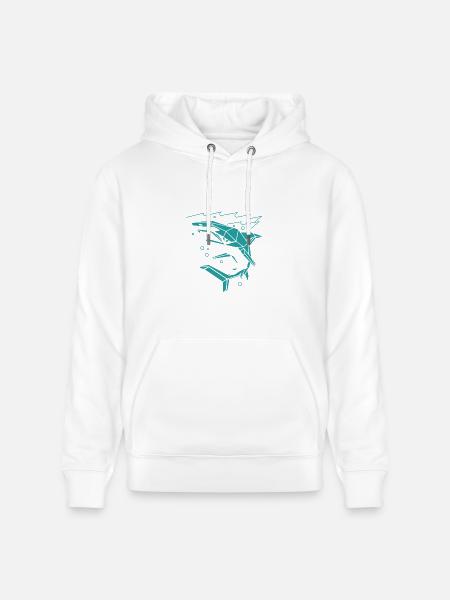 Polygon Shark - Heavyweight Unisex Hoodie CRUISER by Stanley/Stella - white