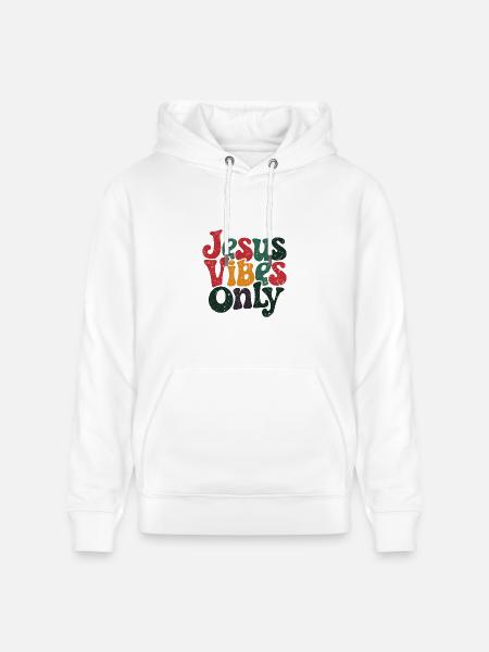 Festive Jesus Vibes Only Design - Heavyweight Unisex Hoodie CRUISER by Stanley/Stella - white