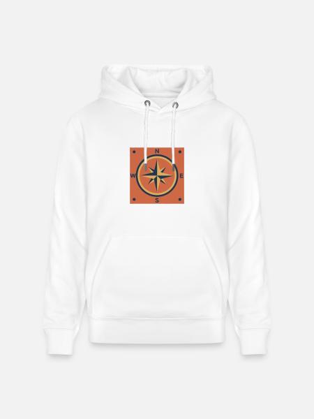 Retro Compass Rose Outdoor - Heavyweight Unisex Hoodie CRUISER by Stanley/Stella - white