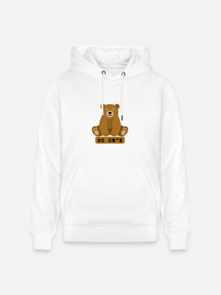 So Cute Bear Illustration - Heavyweight Unisex Hoodie CRUISER by Stanley/Stella - white