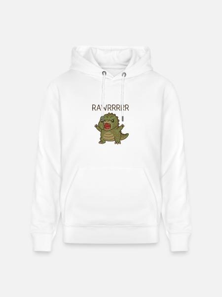 T Rex Funny Dinosaur Cartoon - Heavyweight Unisex Hoodie CRUISER by Stanley/Stella - white