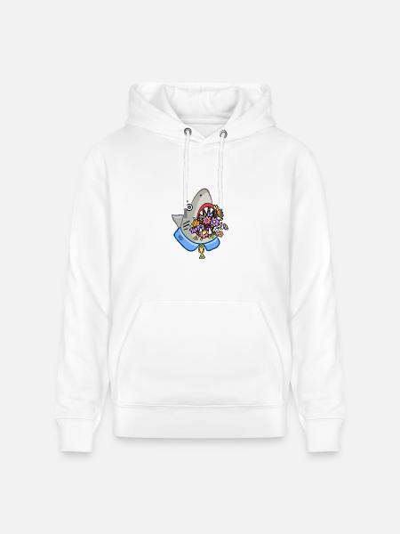 Shark Floral Attack - Heavyweight Unisex Hoodie CRUISER by Stanley/Stella - white