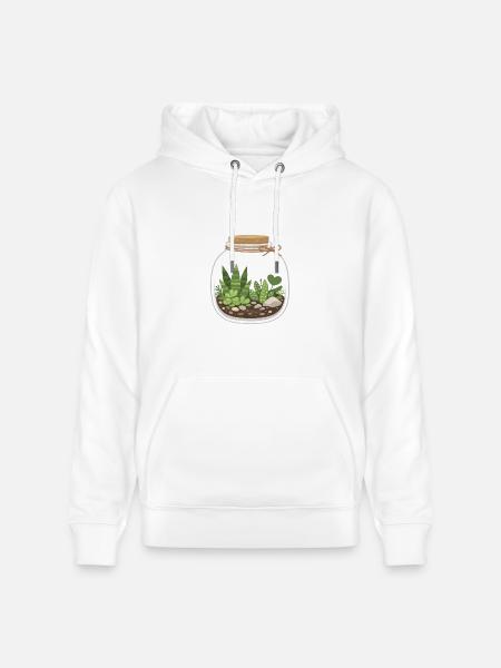 Glass Terrarium Garden Scene - Heavyweight Unisex Hoodie CRUISER by Stanley/Stella - white