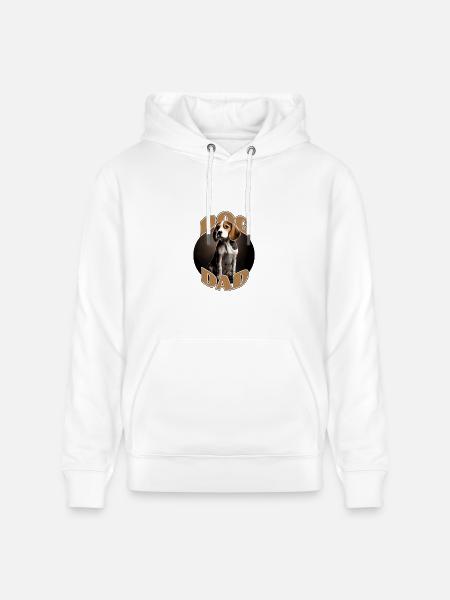 Beagle Dad Graphic Tee - Heavyweight Unisex Hoodie CRUISER by Stanley/Stella - white