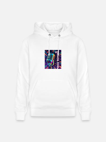 Retro Microphone - Heavyweight Unisex Hoodie CRUISER by Stanley/Stella - white