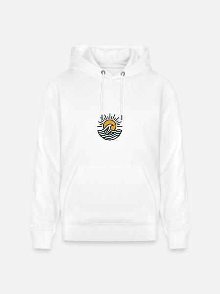 Sunrise Wave Emblem - Heavyweight Unisex Hoodie CRUISER by Stanley/Stella - white