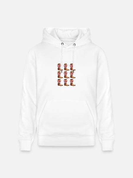 Cowgirl Boots and Pink Bows Rodeo - Heavyweight Unisex Hoodie CRUISER by Stanley/Stella - white