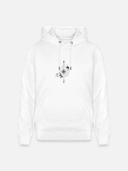 Mystic Mountain Moon Compass - Heavyweight Unisex Hoodie CRUISER by Stanley/Stella - white