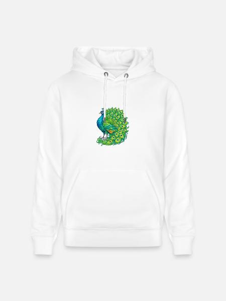 Vivid Peacock Cascade - Heavyweight Unisex Hoodie CRUISER by Stanley/Stella - white