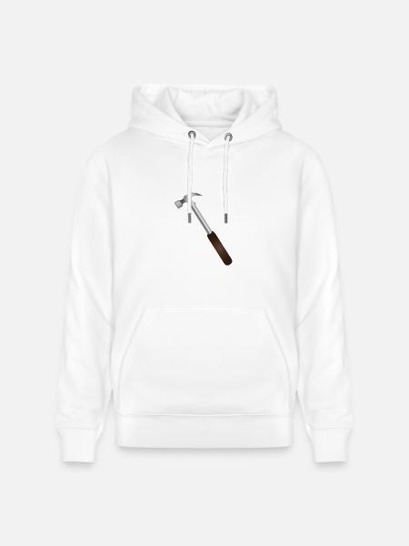 Hammer Carving: Rustic Tool Graphic - Heavyweight Unisex Hoodie CRUISER by Stanley/Stella - white