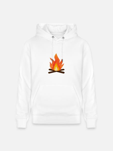 Bonfire Glow Campfire Flame Art - Heavyweight Unisex Hoodie CRUISER by Stanley/Stella - white